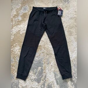 True Indigo boys Large size 14 moto ribbed knee tapered jogger pants black NWT